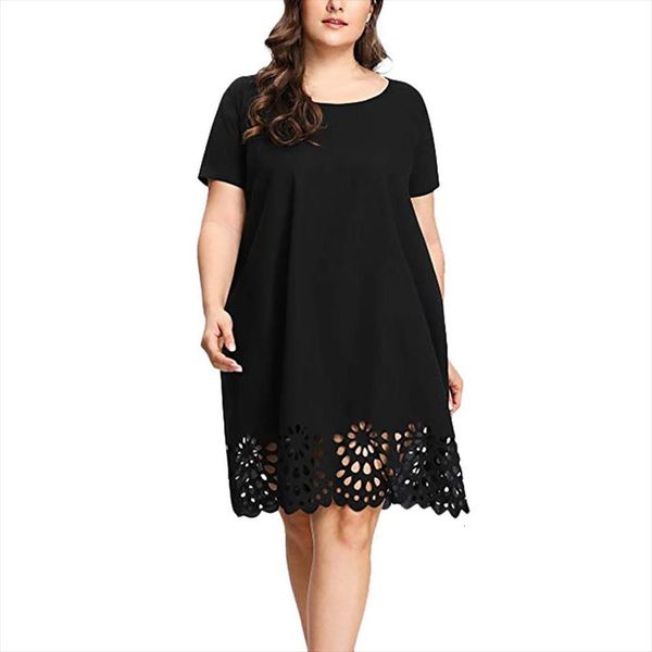 

solid summer plus size womens dress short sleeve v neck bandage ladies dresses large sizes ad, Black;gray