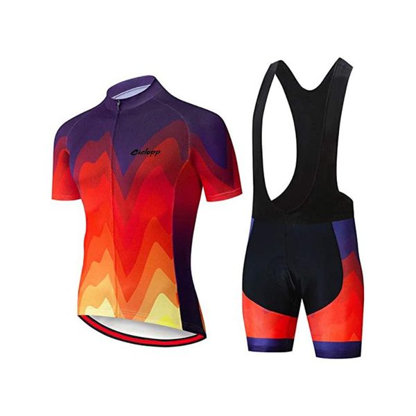 

racing sets ciclopp summer men cycling jersey suit short-sleeved 9d bib pants sweat-absorbent and breathable professional mtb team uniform, Black;blue