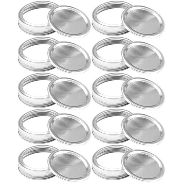 

86mm split mason lids flat lids+bands,mason jar leak proof secure canning caps (wide mouth) 10pcs kitchen storage & organization