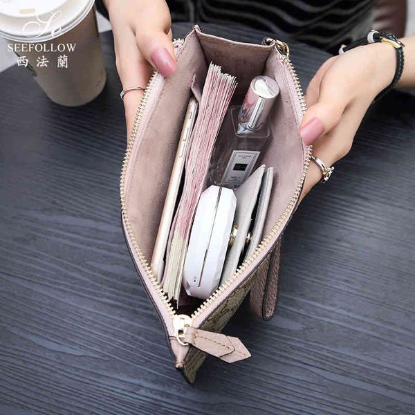 

new handbag women's wrist zipper simple envelope grab mobile phone purse