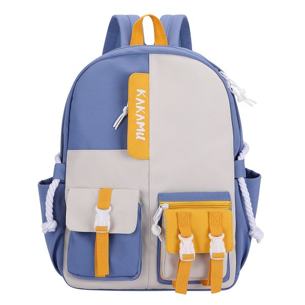 

senkeystyle preppy style women backpacks cream color nylon smooth waterproof shoulder teenager school bag student college