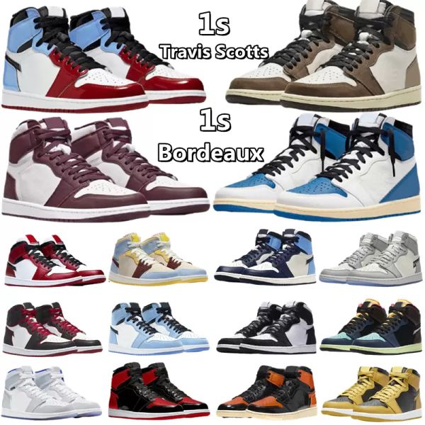 

jumpman 1 1s men women baksetball shoes bred patent bordeaux brotherhood dark mocha bubble gum chicago obsidian fragment shadow royal mens t