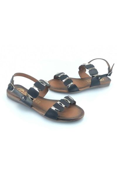 

sandals moonlight 78772 women casual flat bottom, Black