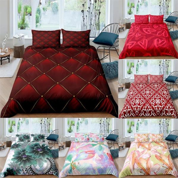 

bedding sets s 3d set duvet cover quilt and pillow shams geometric leaves 2/3pcs christmas design bedclothes