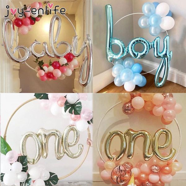 

party decoration jumbo one boy girl letter foil balloon round arches garland baby shower 1st birthday gender reveal ballon ring