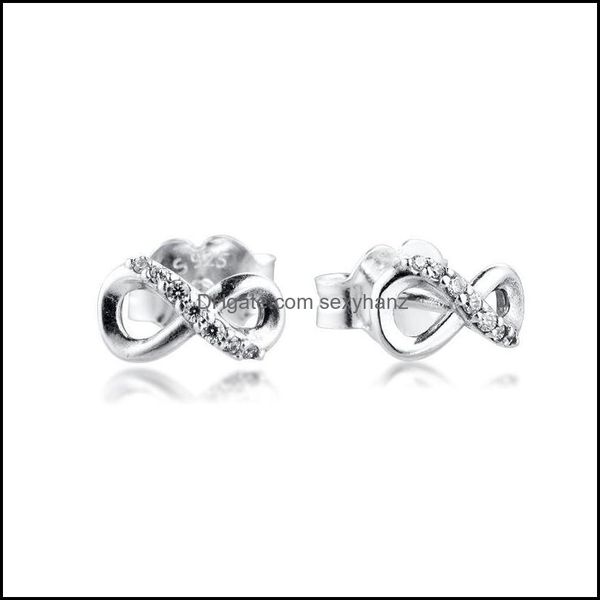 

other earrings jewelry ckk sparkling infinity stud earring for women sterling sier 925 aretes pendientes kolczyki earing brincos drop delive, Golden;silver