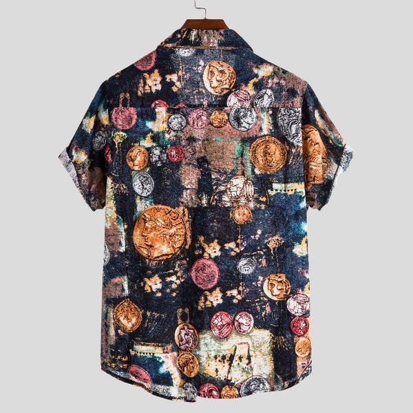 

men's shirts 2021 short sleeve shirt fashion size printing trend, White;black