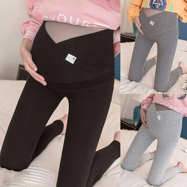 

maternity bottoms 2021 autumn women pregnant gravida loose plus high waist leggings stretchy solid pencil pants trousers belly legging pant, White
