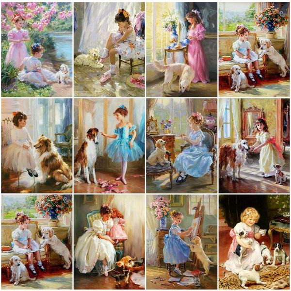 

diamond painting evershine mosaic portrait picture of rhinestone dog cross stitch embroidery animal needlework wall art