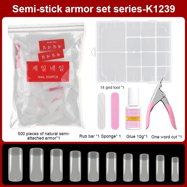 

nail art kits 6 piece set with glue flat cutting tool and 14 grids storage box tools tslm1
