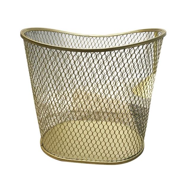 

luxury fashion laundry basket thicken metal golden not faded oval gold color dirty clothes storage home creative organizer baskets