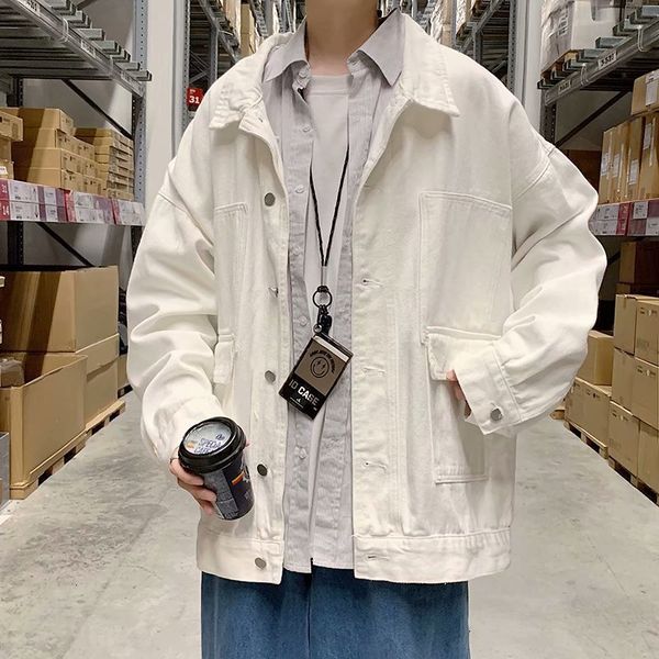 

men's jackets european and american spring autumn denim white loose all-match blouse korean casual workwear dd-c57 d9aw, Black;brown