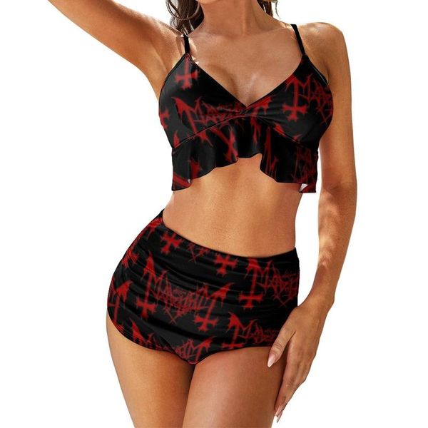 

one-piece suits darkthrone bikini swimsuit high cut bulk two piece swimwear women retro swim bathing suit