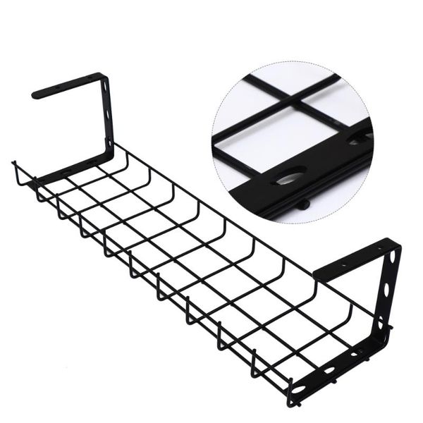 

hooks & rails 1pc under desk wire storage rack cable organizer tray