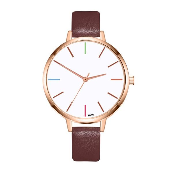 

wristwatches leather watches women casual quartz ladies white dial sport bracelet watch relogio feminine b50, Slivery;brown