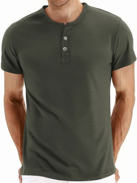 

men quarter button tee g1q3#, White;black