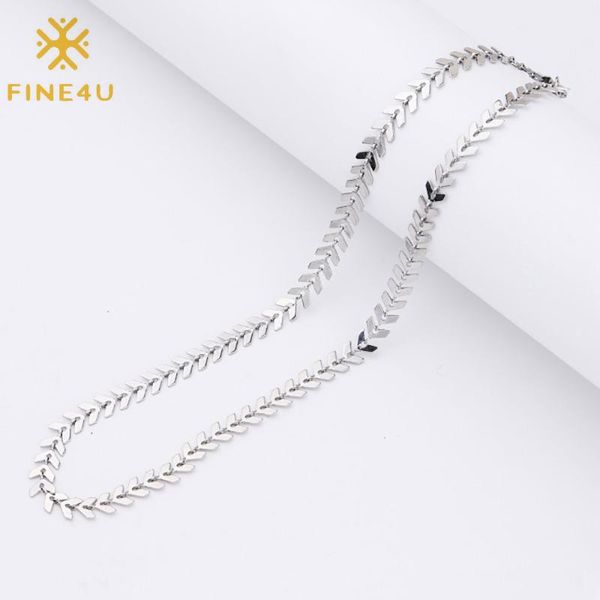 

simple fishbone choker necklace for women stainless steel chevron chain necklaces chokers, Golden;silver