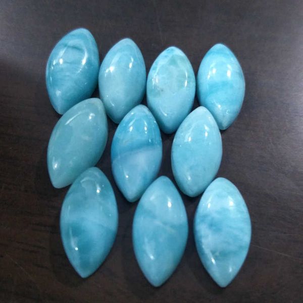 

10x20mm 8.65ct cabochon natural larimar marquise loose gemstone h1015, Black