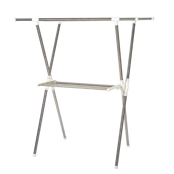 

hangers & racks 2-tier clothes drying rack x shape foldable clothing sturdy adjustable garment laundry