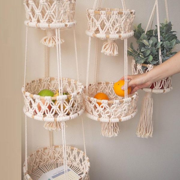 

storage baskets creative home decoration basket living room bedroom vegetable and fruit cotton rope woven