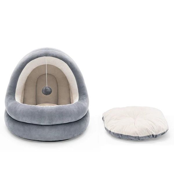 

cat beds & furniture soft dog bed gray puppy mat fluff cushion kennel pet supplies for small medium dogs winter warm comfy house