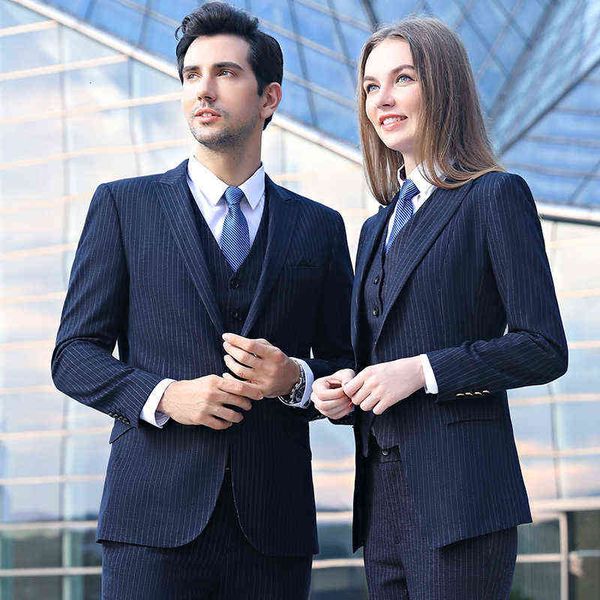 

luxury men's suits blazers men's and wear the same blue stripe set women's gray bar el manager's busins suit, White;black