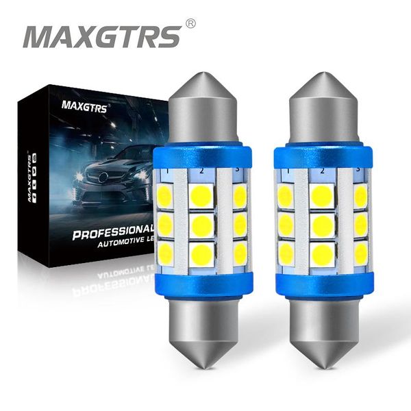 

emergency lights 2x festoon c5w c10w 3030 chip bulb canbus 31mm/36mm/39mm/41mm car led lamp interior dome reading license plate 6000k