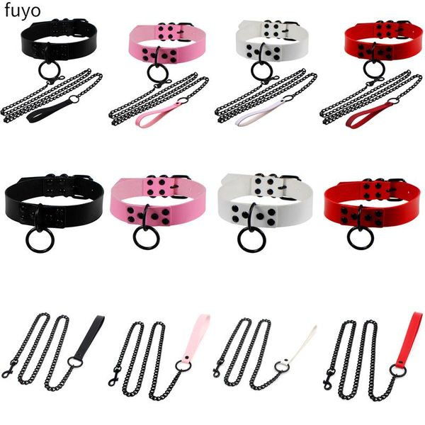 

chokers goth pu leather necklaces for women punk spike rivet geometric round heart necklace chains collares hiphop neck jewelry, Golden;silver