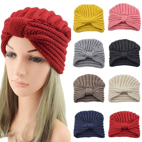 

beanies bowknot knitted hat winter warm woolen women western style baotou cap striped pullover caps stylish hats 2021 simplicity