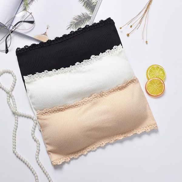 

bustiers & corsets women unwire bras pad lace bra underwear for ladies comfortinvisible backless strapless invisible wedding, Black;white