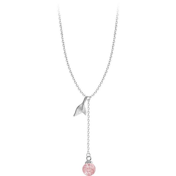 

pendant necklaces mermaid fish tail tassels long for women pearl crystal silver