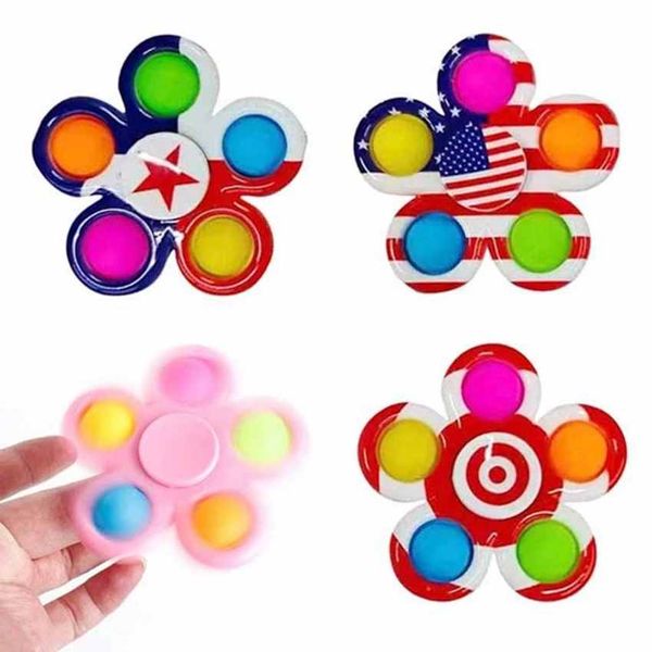 

us stock novelty fidget spinner squeeze sensory toy anti stress spinning kids funny flip finger toys push it bubble fidget toys cj23