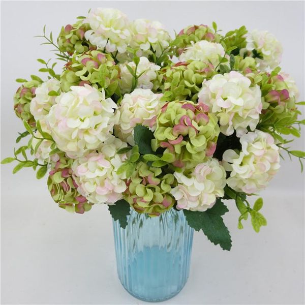 

decorative flowers & wreaths 10 heads artificial hydrangea bride bouquet wedding home decoration for flower arrangement vase