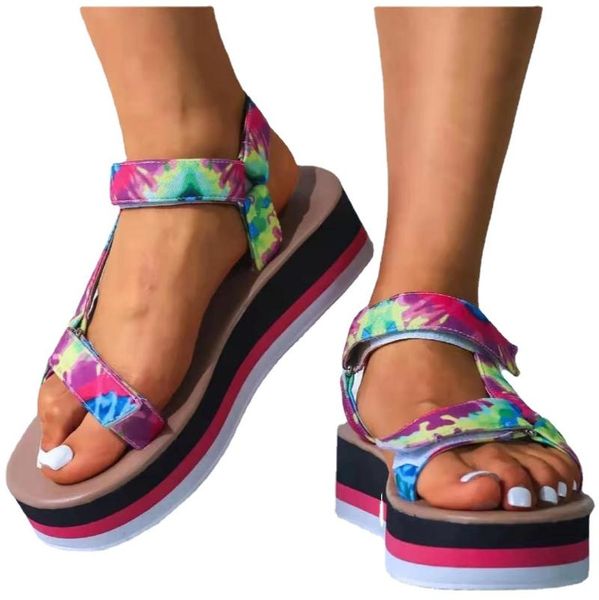 

sandals 2021 women summer cake thick bottom color open toe size 43 for sandal platform, Black