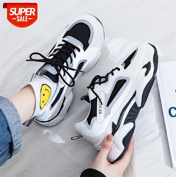 

daddy shoes female ins students all-match reflective sneakers thick-soled korean women's #u17d