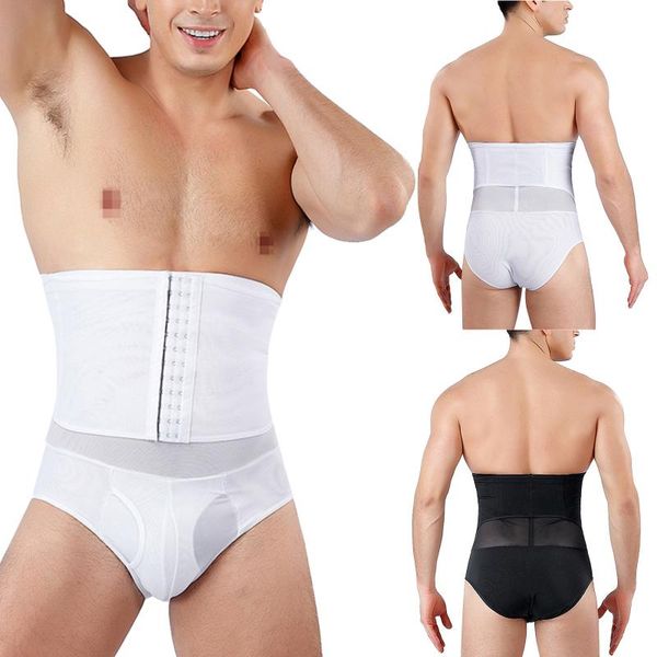 

underpants men's body closed abdomen ventilation tight high waist plastic pants, Black;white