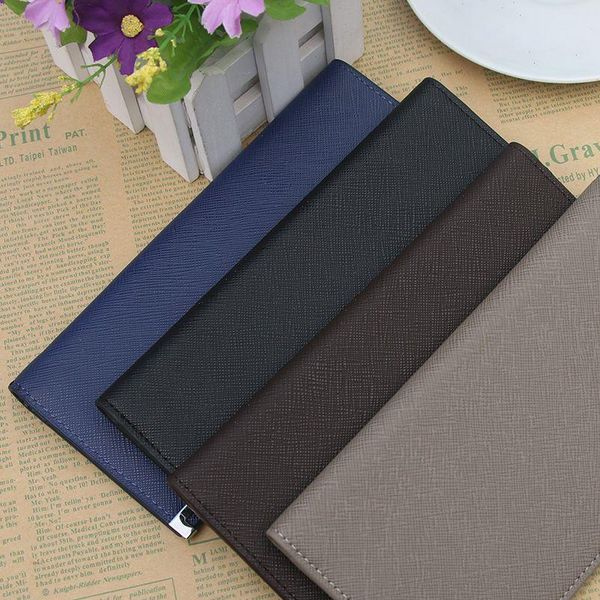 

men leather wallet id card holder purse long for handy bag, Red;black