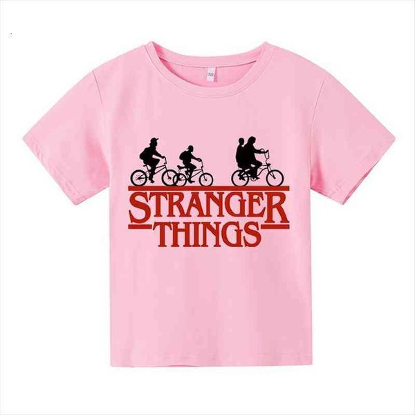 

stranger things t shirt girl print cartoon seven colour graphic black shirts funny clothing for boy short sleeve, Blue