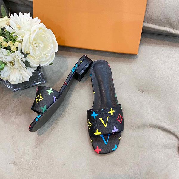 

Luxurys Designers Slippers The Spring Summer 2021Fashion Classic Sandals Beach shoe Leather Custom Women Flat Casual Shoes Size US 5-8, All black