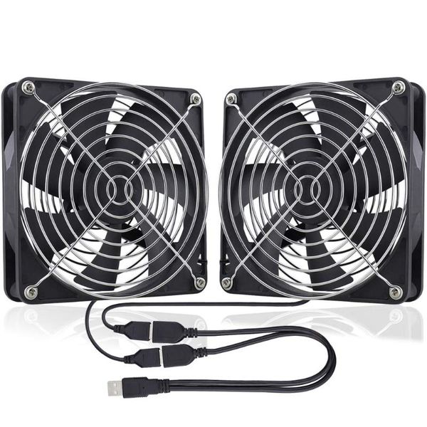 

fans & coolings gdstime dual 140mm usb fan 5v powered dc brushless axial with 2 in 1 cable for av receiver dvr playstation cooling