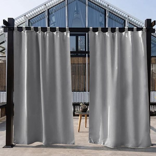 

curtain & drapes waterproof outdoor blackout patio panel window curtains detachable for garden pergola door porch