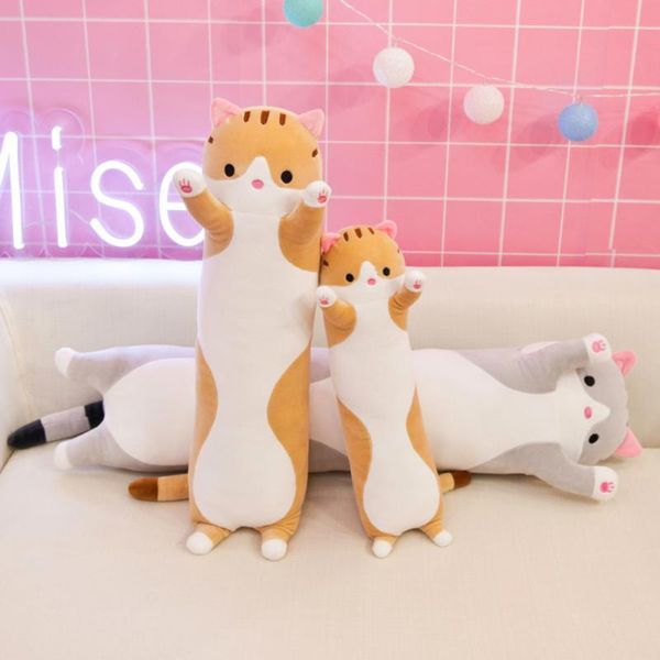 

pillow 50/70cm cute soft long cat plush toy stuffed pause office nap bed sleep home decor gift doll for kids girl