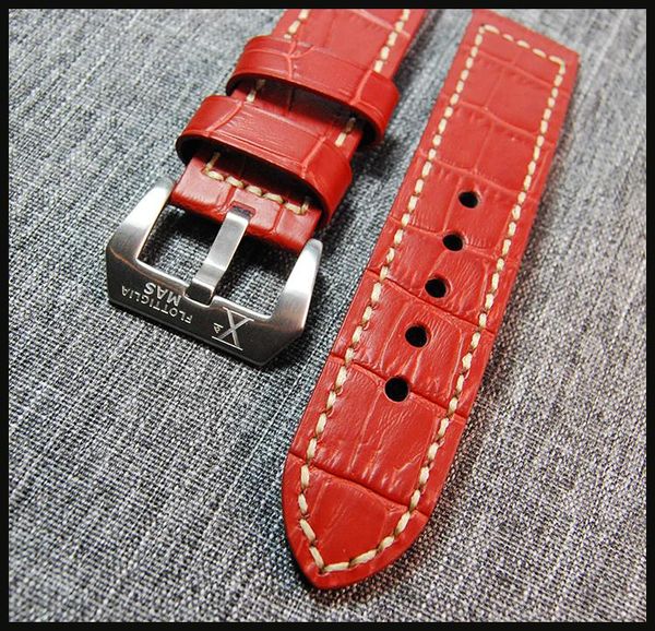 

watch bands 24mm genuine leather handmade band strap, Black;brown