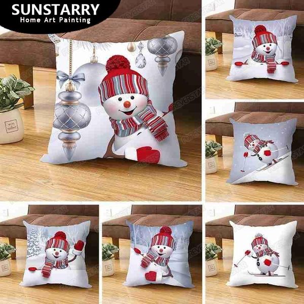 

cushion/decorative pillow 45x45cm silver christmas cushion cover merry decoration for home sofa decor 2021 xmas gifts year