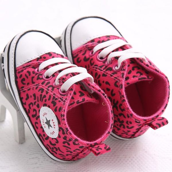 

baby girls boys leopard canvas toddler shoes born infant casual soft sole anti-slip sport first walkers