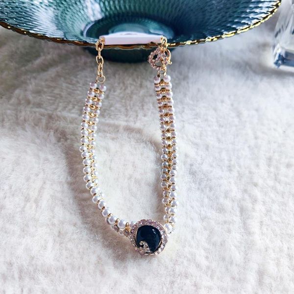 

luxury jewelry sets natural peral bracelet necklace for women party ketting mothers day gift accessories classic choker 2021 chokers, Golden;silver