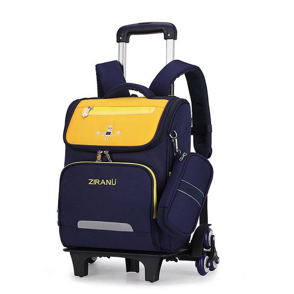 

rolling bag children trolley school 2/6 wheels removable kids wheeled nylon waterproof travel mochilas bags