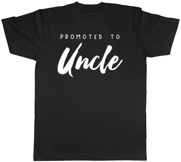 

promoted to uncle mens t-shirt tee, White;black
