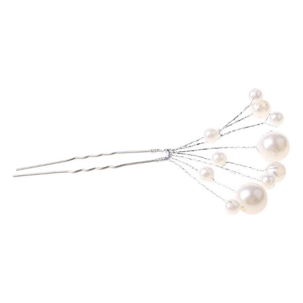 

hair clips & barrettes women bridal wedding stick imitation pearl cherry beaded floral hairpin metal alloy decorative u side comb pin, Golden;silver