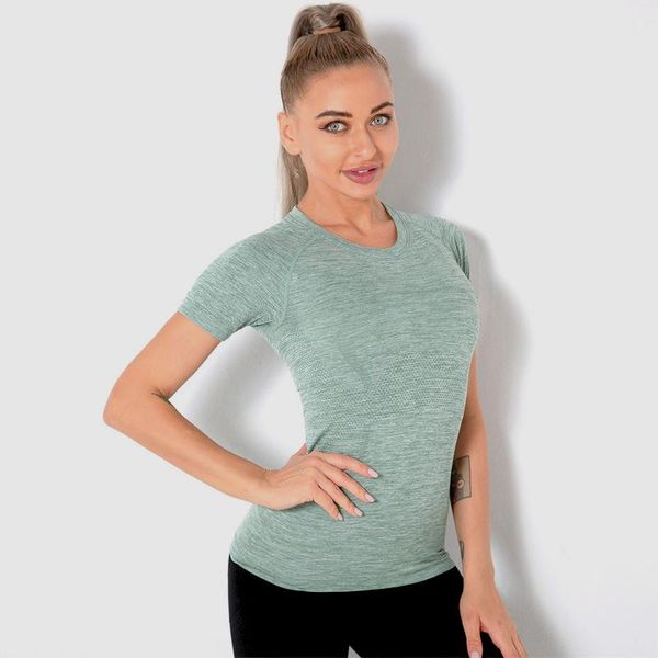 

yoga outfit seamless crop for women speed sensitive dry dance rhyme fitness clothes sports morning exercise running shirts